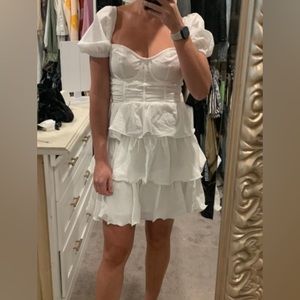 White corset tiered dress